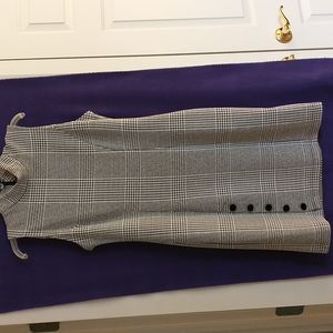 Sharagano black and gray plaid dress